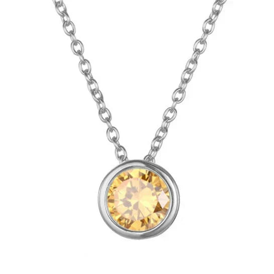 Collar de piedra natal Lunaria Gemmara | Oro blanco