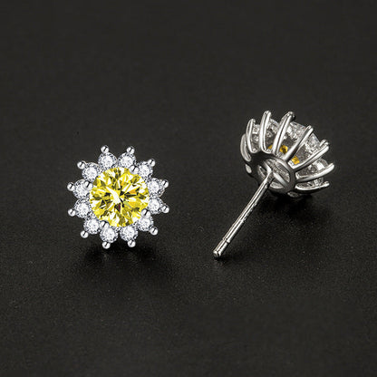 Aretes Sunlit Muse Amarillos | Oro blanco