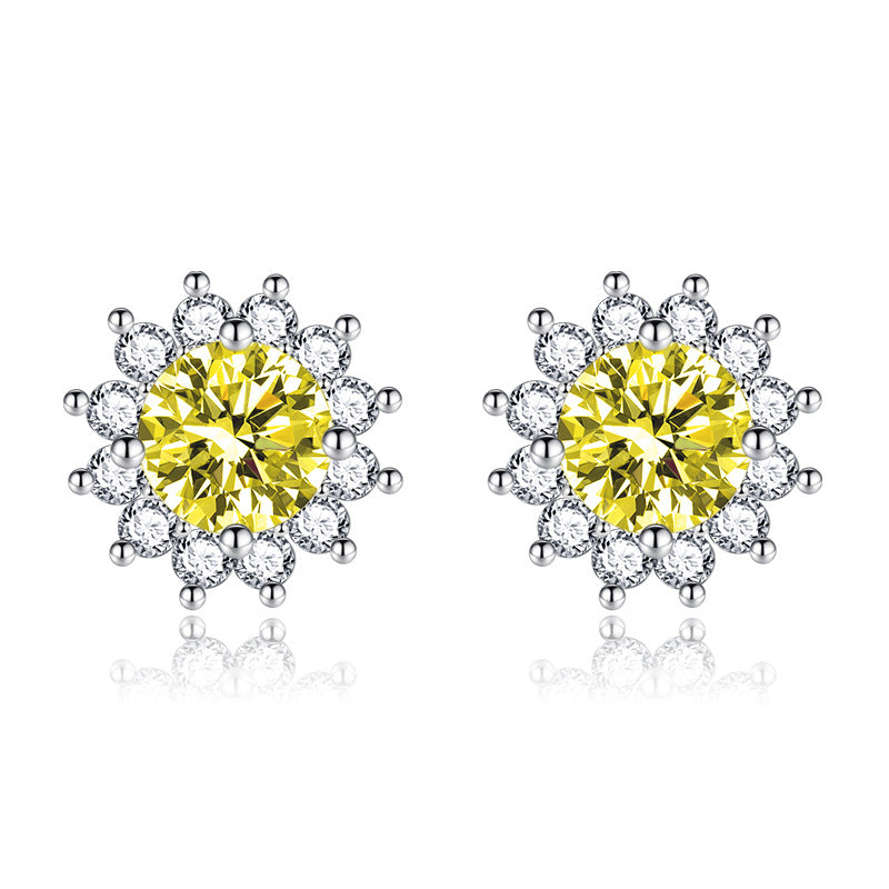 Aretes Sunlit Muse Amarillos | Oro blanco