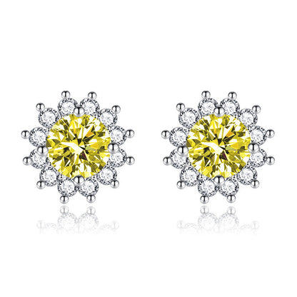 Aretes Sunlit Muse Amarillos | Oro blanco