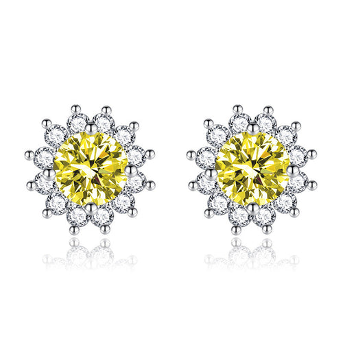 Aretes Sunlit Muse Amarillos | Oro blanco