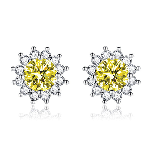 Aretes Sunlit Muse Amarillos | Oro blanco
