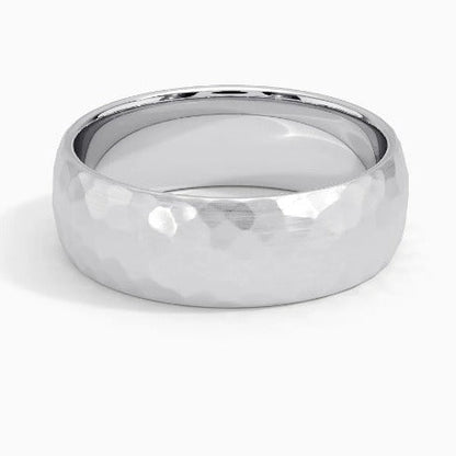 Anillo Elric de núcleo texturizado | Oro blanco