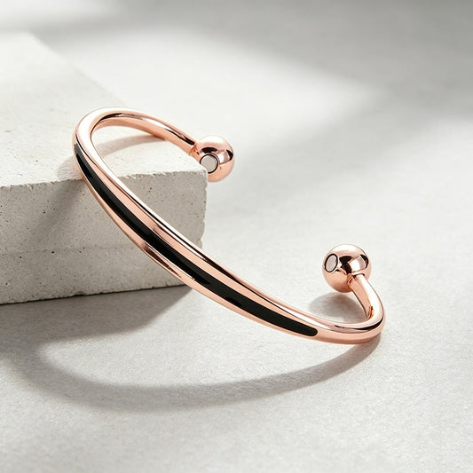 Pulsera de cobre Lyra obsidiana