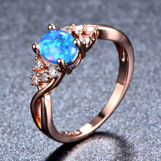 Anillo Sylva Moonhart azul | Oro rosa
