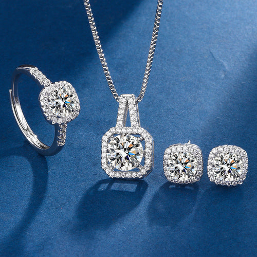 Conjunto radiante Aria Square | Oro blanco