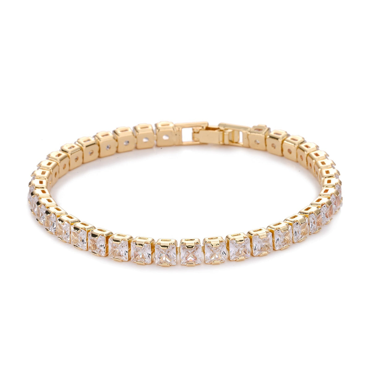 Pulsera cuadrada de tenis | Oro