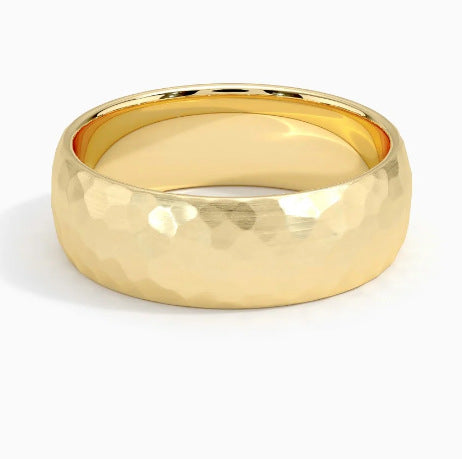 Anillo Elric de núcleo texturizado | Oro blanco