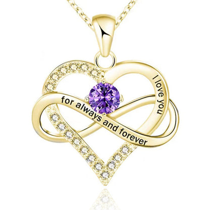 Collar con piedra de nacimiento Siempre y para siempre