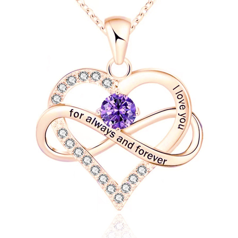 Collar con piedra de nacimiento Siempre y para siempre