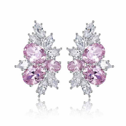 Aretes Lyra Blushbloom | Oro blanco