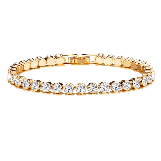 Pulsera tenis corte redondo | Oro