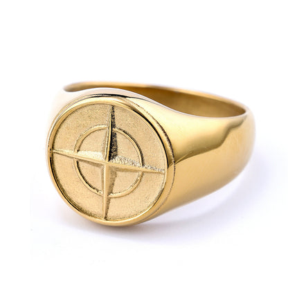 Anillo sello brújula clásico | Oro