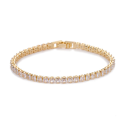 Pulsera cuadrada de tenis | Oro