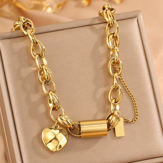 Collar grueso Heartened | Oro