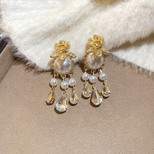 Aretes de perla Ivoria Dew Drop | Oro