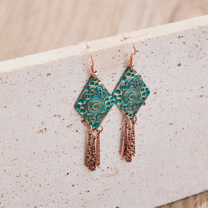 Aretes de cobre en espiral Odessa