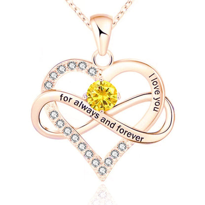 Collar con piedra de nacimiento Siempre y para siempre