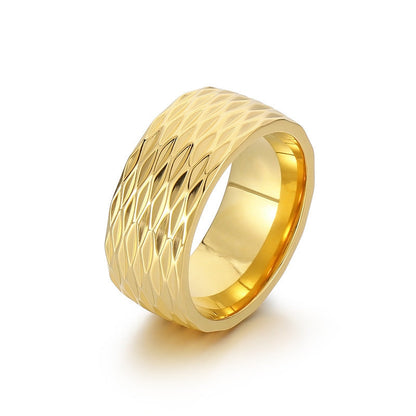 Anillo de banda Kaelis Grid | Oro blanco