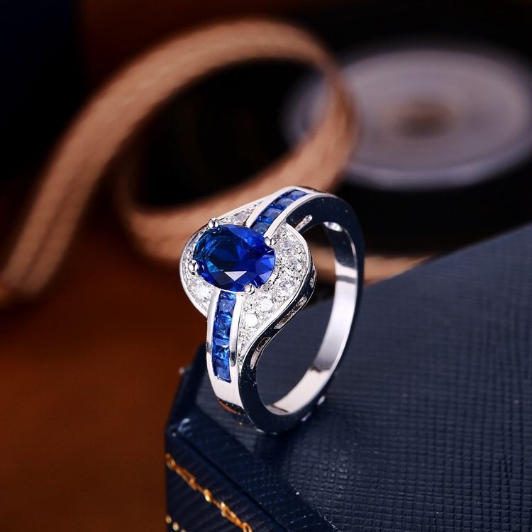 Anillo Flujo Zafiro | Oro blanco