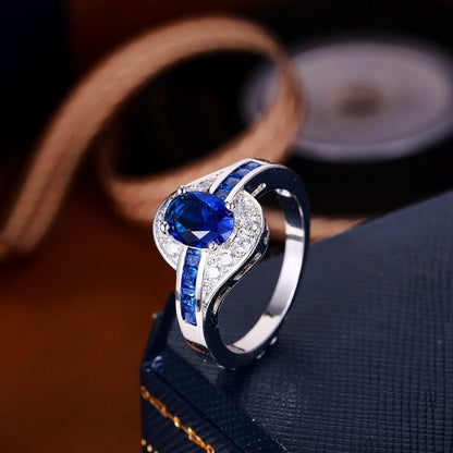 Anillo Flujo Zafiro | Oro blanco
