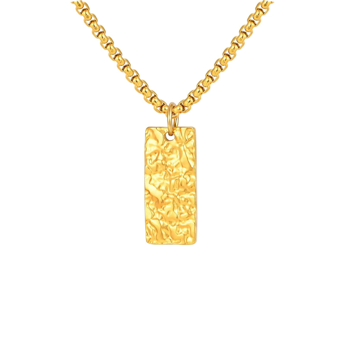 Collar de barra martillada Ziven | Oro blanco