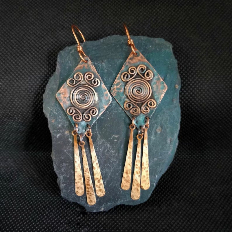 Aretes de cobre en espiral Odessa