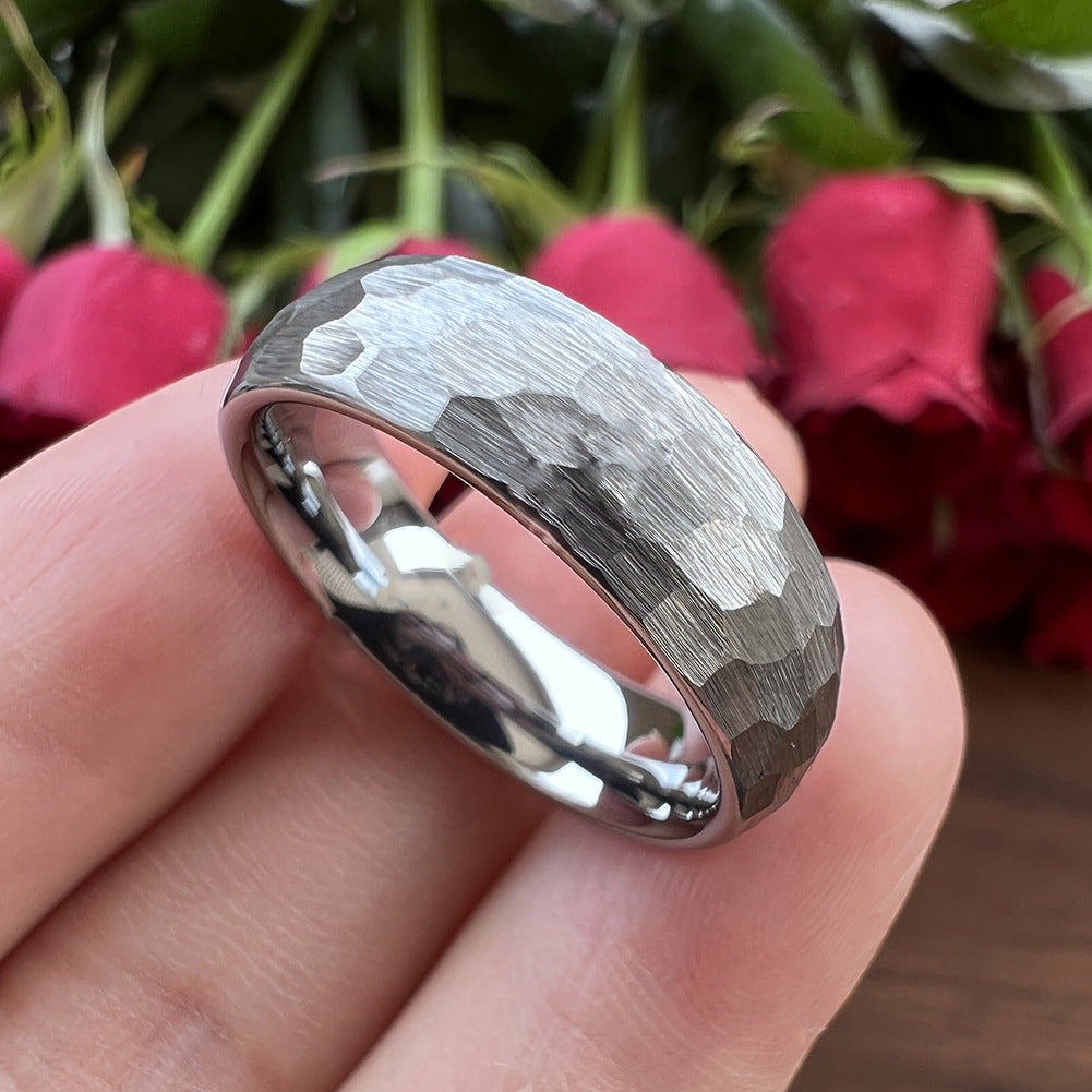 Anillo Elric de núcleo texturizado | Oro blanco