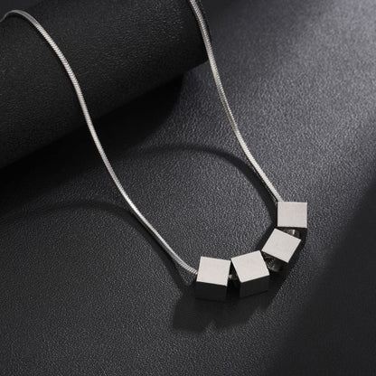 Collar Zaylen Cube Line | Oro blanco