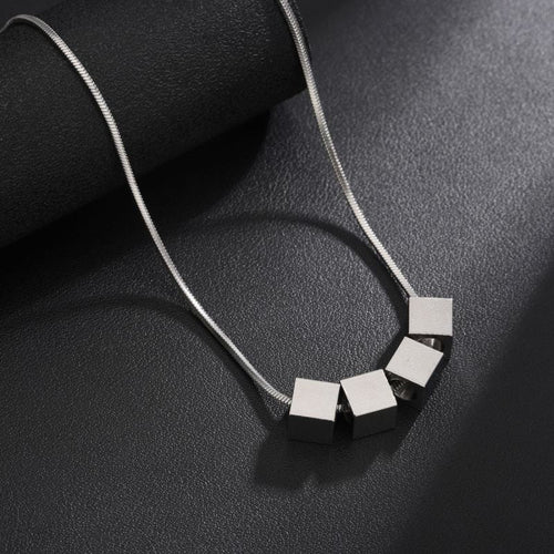 Collar Zaylen Cube Line | Oro blanco