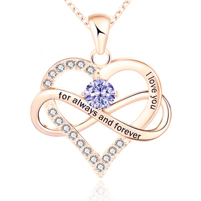 Collar con piedra de nacimiento Siempre y para siempre
