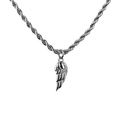 Collar con dije de ala Elio | Oro blanco