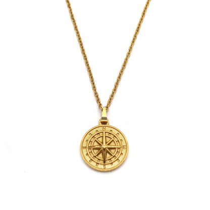Collar con dije de brújula | Oro