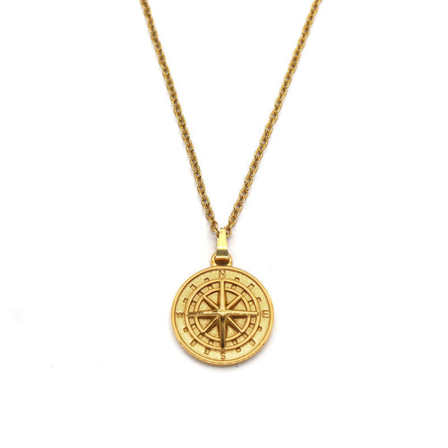 Collar con dije de brújula | Oro