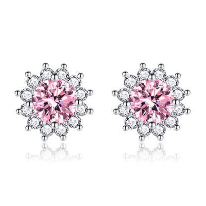 Sunlit Muse Earrings Pink | White Gold