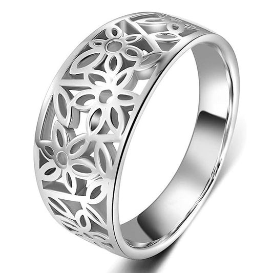 Anillo Daria Flor Delicada | Oro blanco