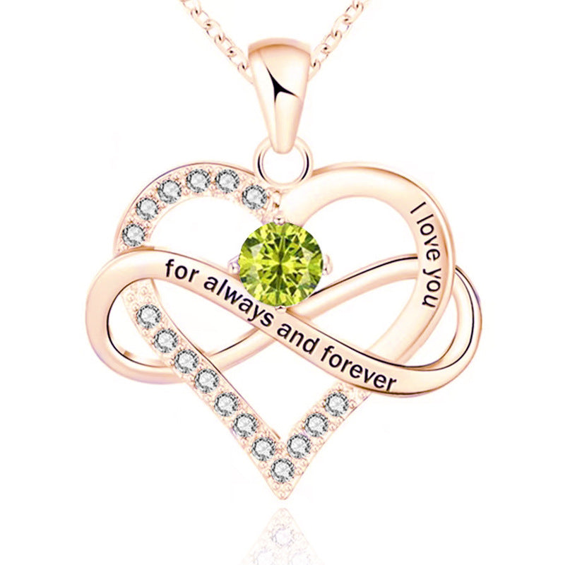 Collar con piedra de nacimiento Siempre y para siempre