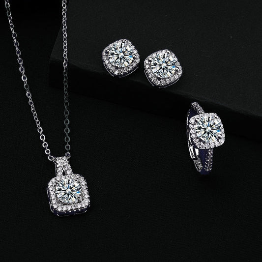 Conjunto Elena Crystal | Oro blanco