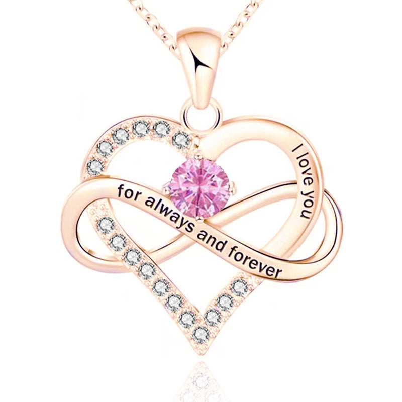 Collar con piedra de nacimiento Siempre y para siempre