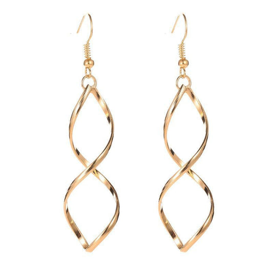 Aretes Colgantes en Espiral | Oro