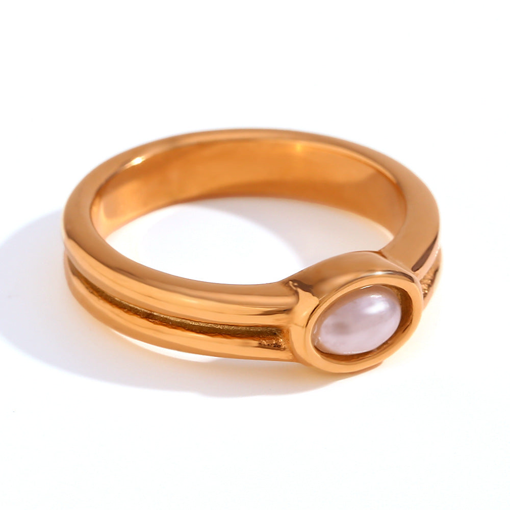 Anillo Lunara de Perla | Oro