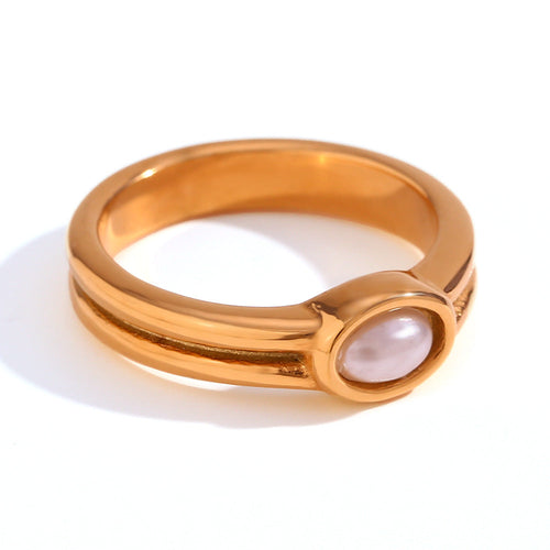 Anillo Lunara de Perla | Oro