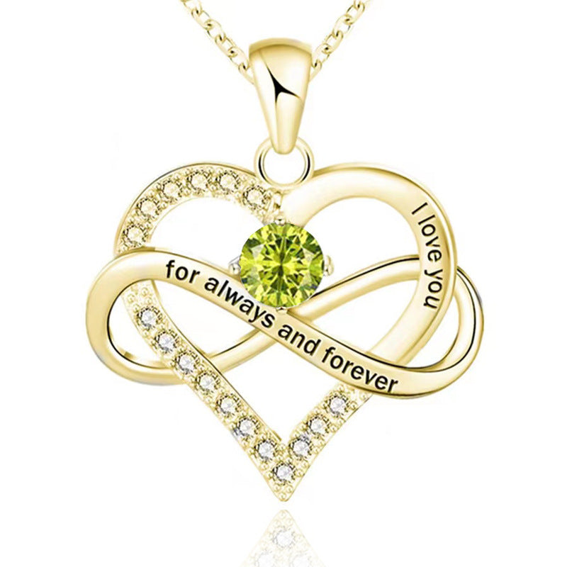 Collar con piedra de nacimiento Siempre y para siempre