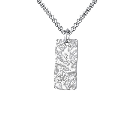 Collar de barra martillada Ziven | Oro blanco