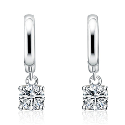 Aretes Aurora de gota cuadrada | Oro blanco