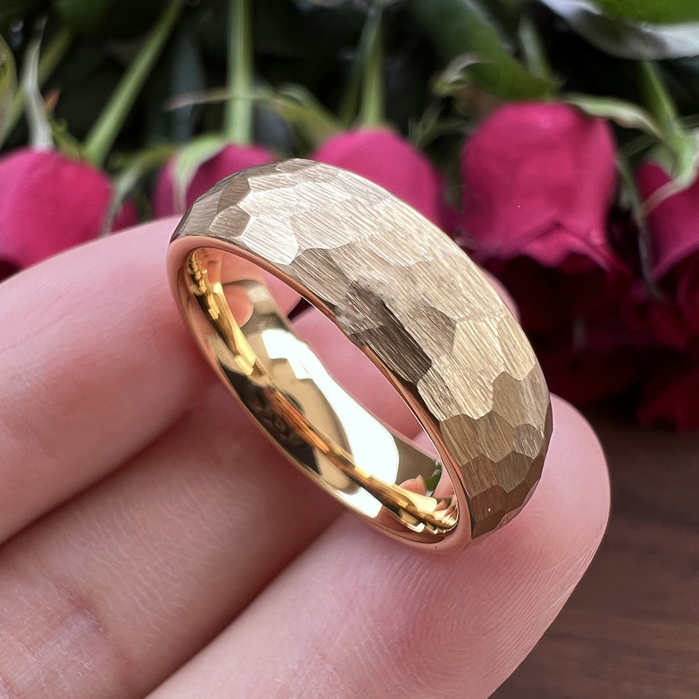 Anillo Elric de núcleo texturizado | Oro blanco