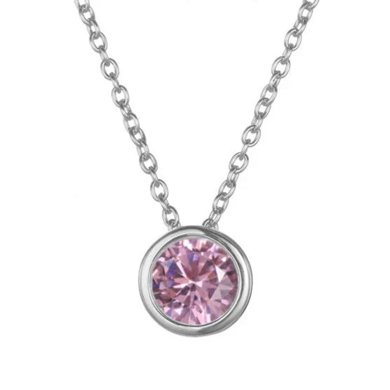 Collar de piedra natal Lunaria Gemmara | Oro blanco