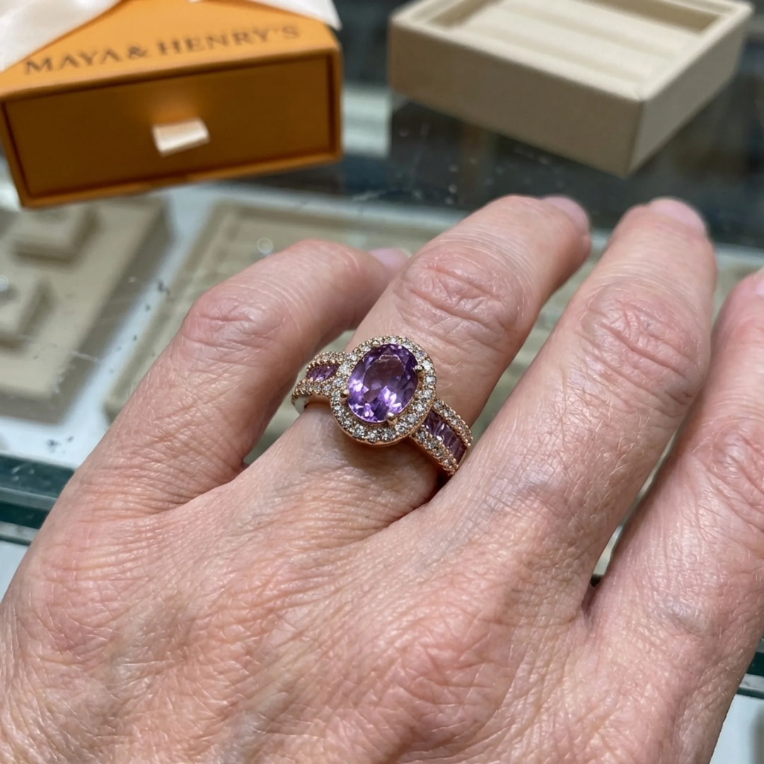 Anillo Odelia Violet Lumina | Oro rosa