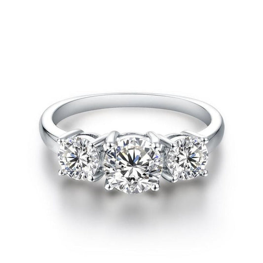 Clare Triple Stone Ring | White gold