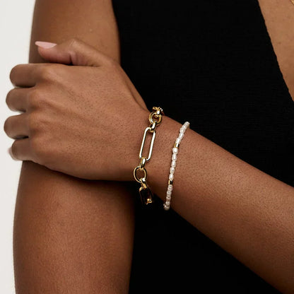 Pulsera T-Bar con eslabones | Oro